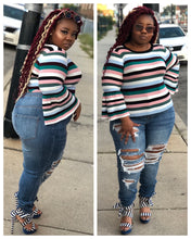 Load image into Gallery viewer, Stripe Bell Sleeve
