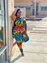Load image into Gallery viewer, Rainbow cheetah jumpsuit
