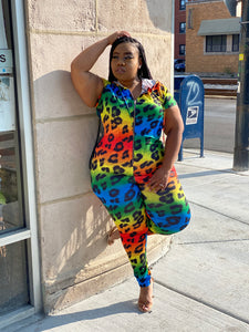Rainbow cheetah jumpsuit