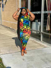 Load image into Gallery viewer, Rainbow cheetah jumpsuit
