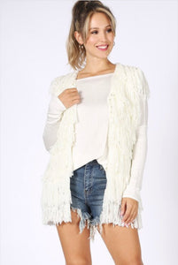 Ivory Fringe Vest