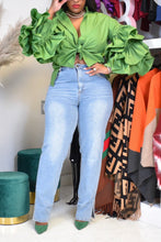 Load image into Gallery viewer, Bow Down Top (color Kelly green )
